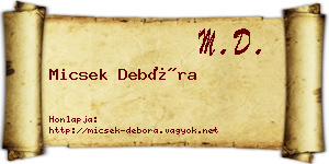 Micsek Debóra névjegykártya